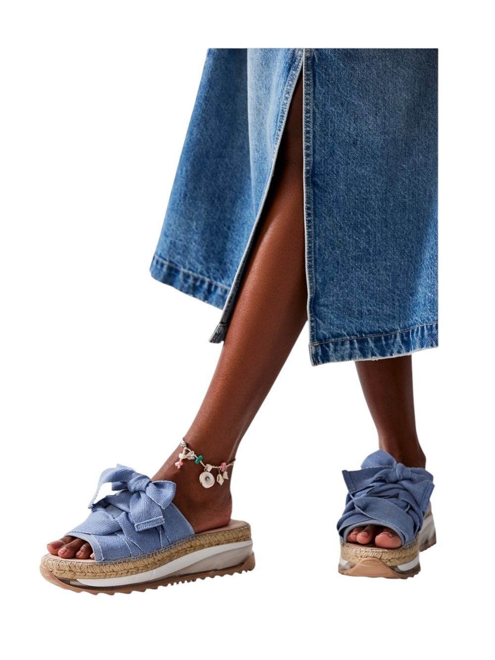 new Free People 𖤐 Chapmin Sport Sandal 𖤐 Denim 𖤐 40 9M 9.5M 𖤐 Festival Beach Hot